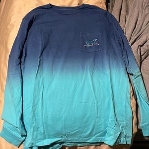 Vineyard Vines Long-Sleeve Dip Dyed Two-Tone Vintage Whale Pocket T-Shirt